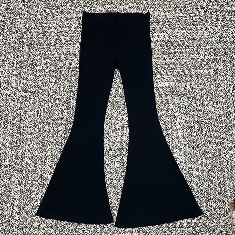 Aerie Black Ribbed Bell Bottoms
